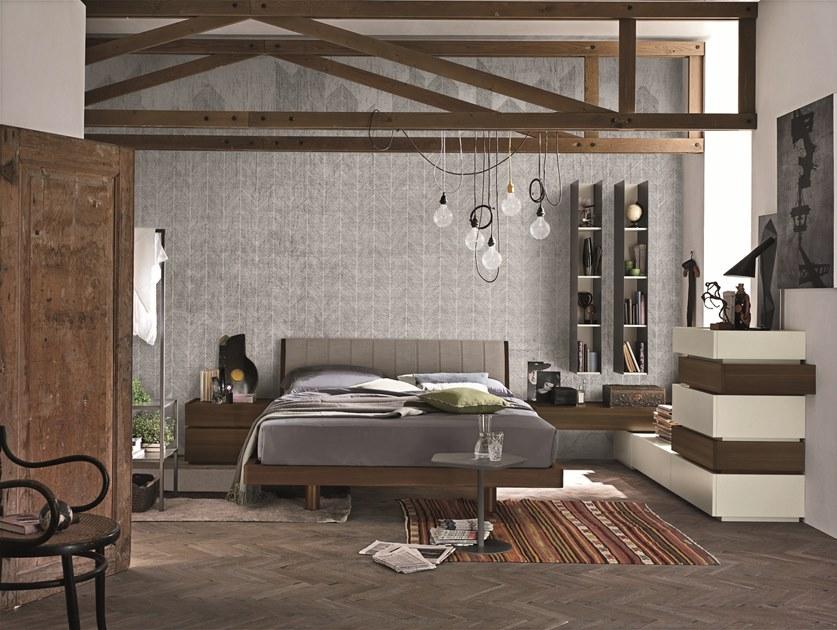 Gruppo Tomasella Двуспальная кровать из дуба с мягким изголовьем sun-id-1466358 - Вид №2