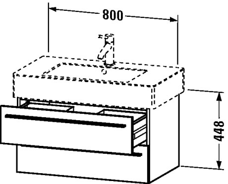 XL635204949 Тумбочка подвесная X-Large #XL6352 800 x 468 мм Графит матовый, декор Duravit - Вид №1