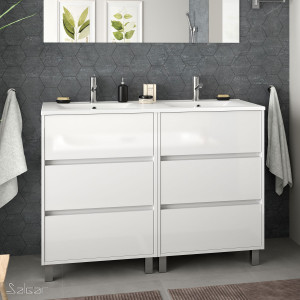 85150 SALGAR Мебель для умывальника ARENYS 1200 WHITE GLOSS LACQUERED + Раковина Глянцевый белый