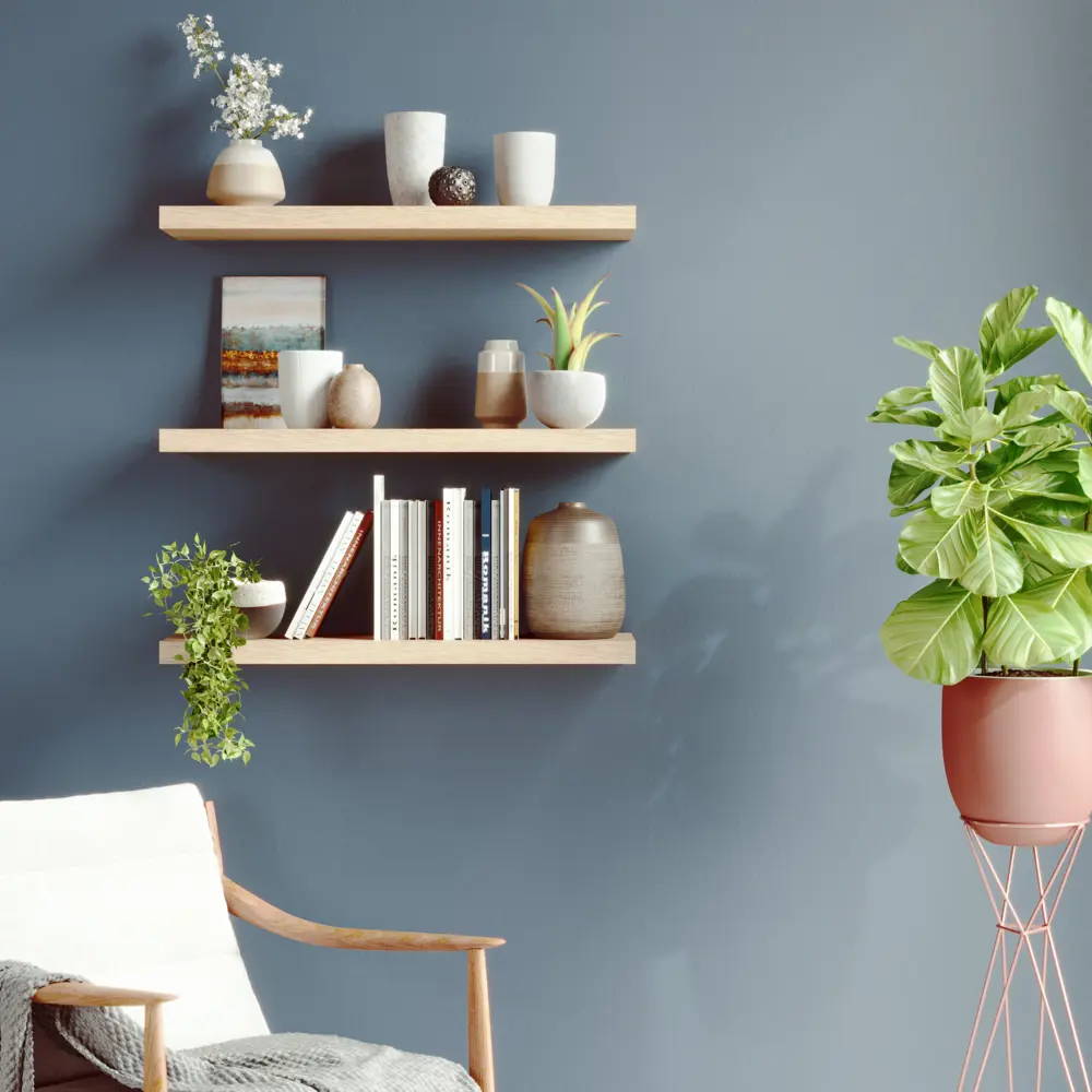 Полка настенная Spaceo Oak 80x23.5 см МДФ цвет дуб STLM-2072989