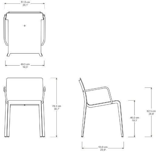 TRIBÙ Садовый стул из алюминия с подлокотниками Mirthe 07418 - Вид №7