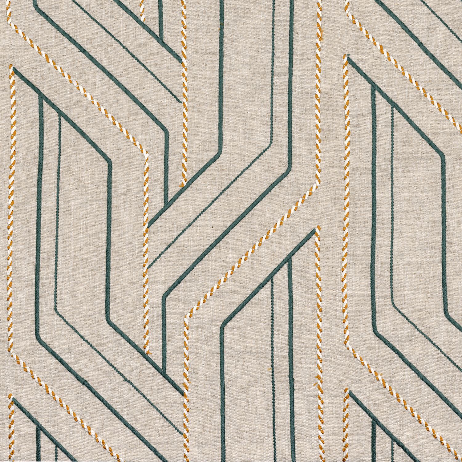 Вышитая ткань с графическим рисунком Casamance Valvidia ARCH-00087103 - Вид №4