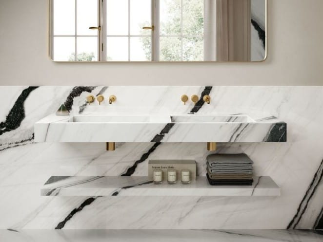 Прямоугольная двойная подвесная раковина из керамогранита Italgraniti Italgranitive ARCH-00142386