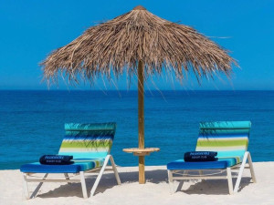 Круглый зонт из натурального макути