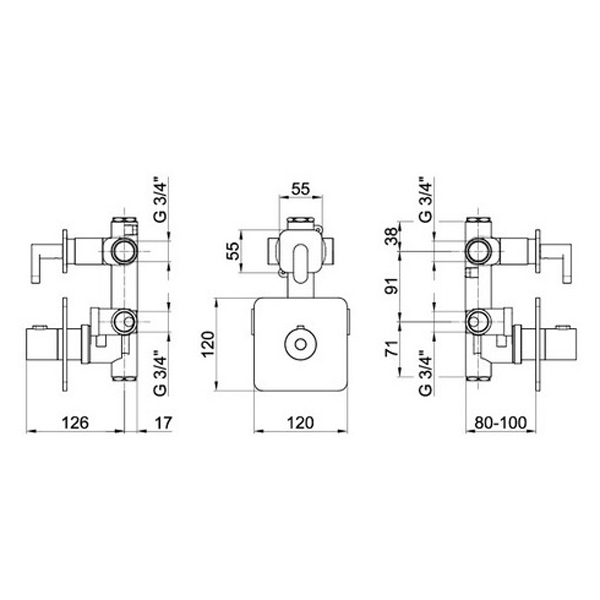 EL971302015 Смеситель для душа Webert Elio - Вид №1