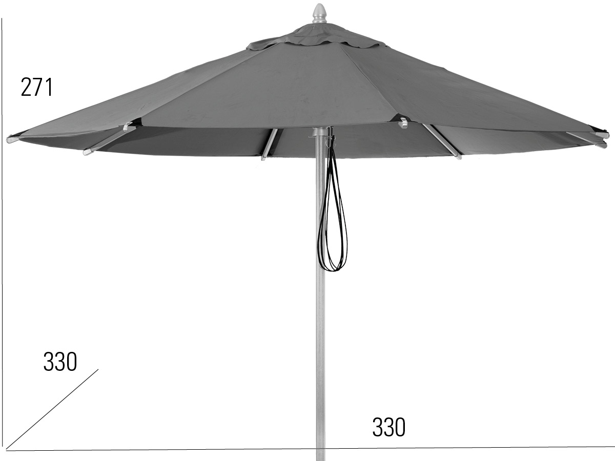 66.00.0065 Зонт Sunrise ∅ 3.3м - серебристый / антрацитовый Mbm - Вид №1