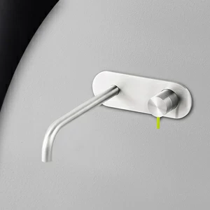 Смеситель для раковины сталь глянцевая с зеленой ручкой Toki Radomonte TKI22LCIL23