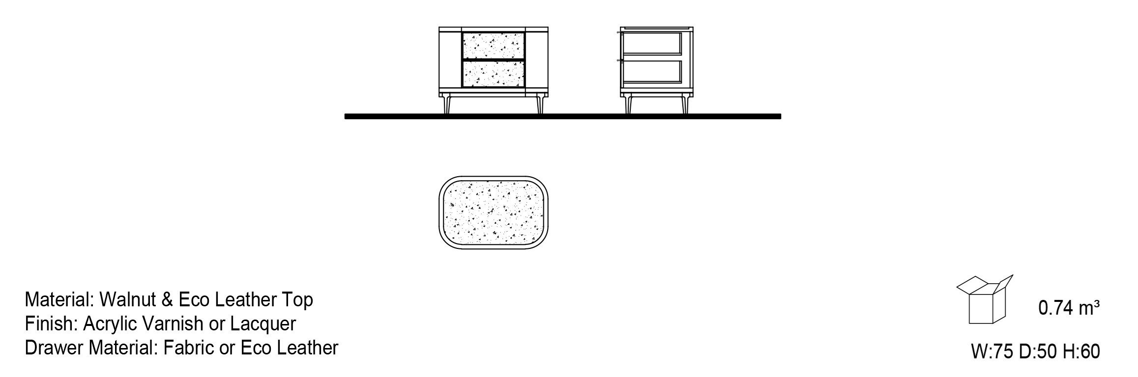 Деревянная тумбочка с ящиками Mobi ARCH-00104907 - Вид №3