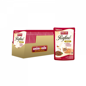 ПР0012327*12 Корм для кошек RAFINE SOUPE коктейль из мяса домашней птицы,кролика и ветчины для взрослых кошек пауч 100г (упаковка - 12 шт) Animonda