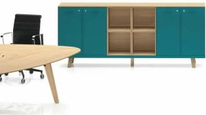 Bralco Мебель для офиса из лакированного дуба с распашными дверцами Rail