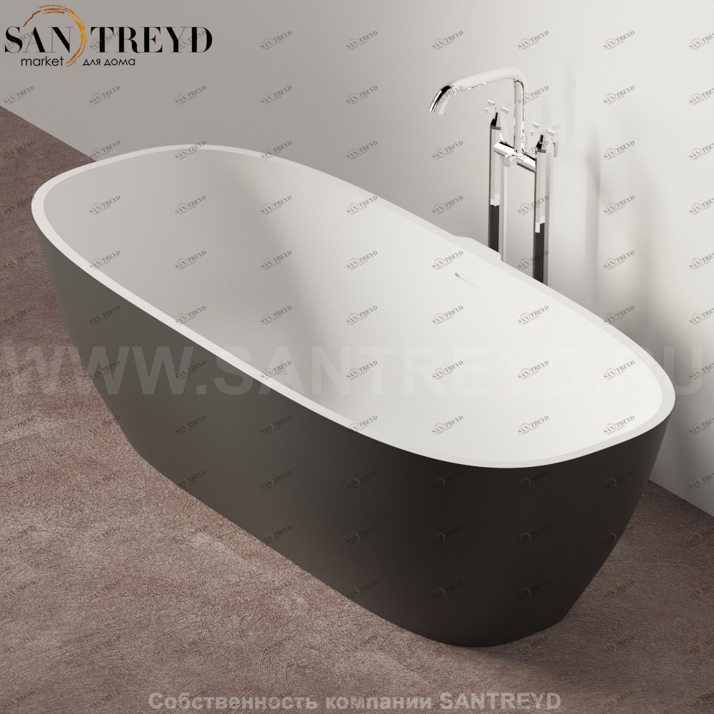 Ванна свободностоящая NORMAL графитовая Agape AVAS0910ZG