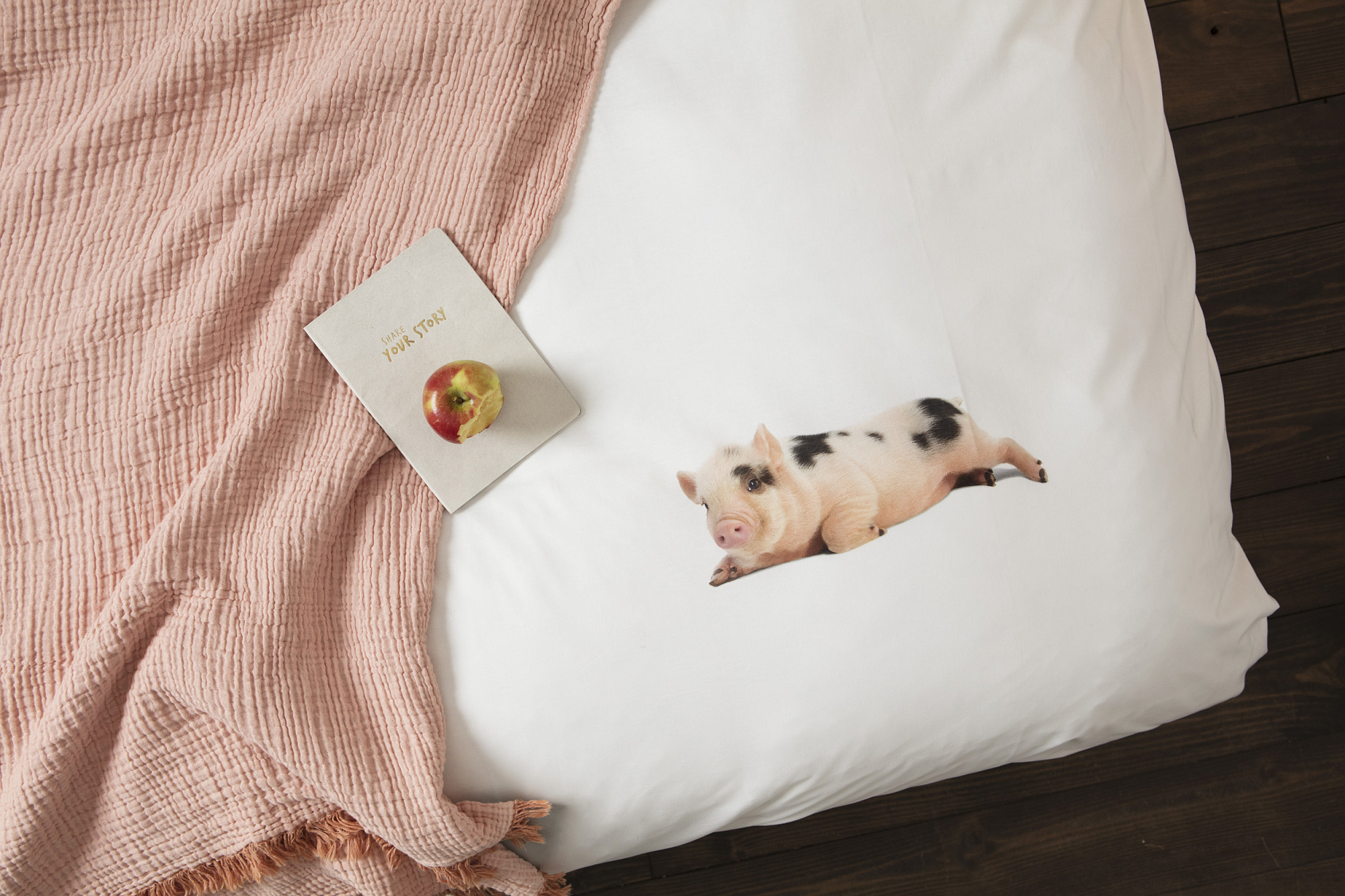 Детское постельное белье двуспальное "Поросенок" белое 200х220 см SNURK  335480 Белый  - Вид №3