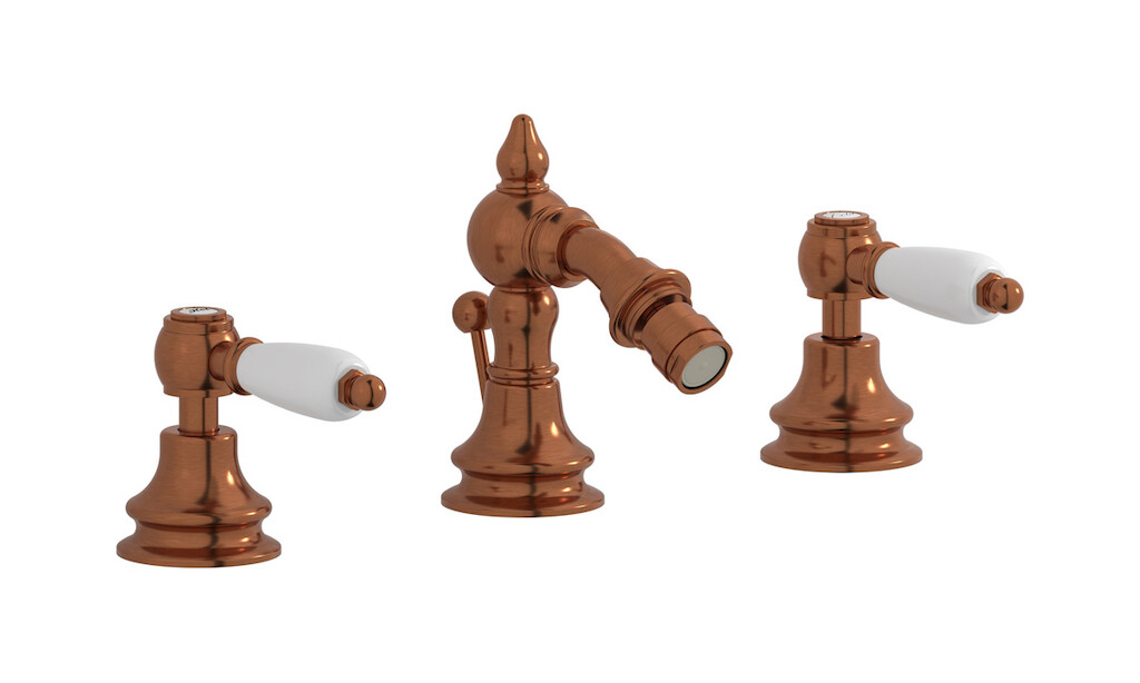 Смеситель для биде на 3 отверстия с донным клапаном WE ARE IB hl393rr_2 Antique Copper Hermes