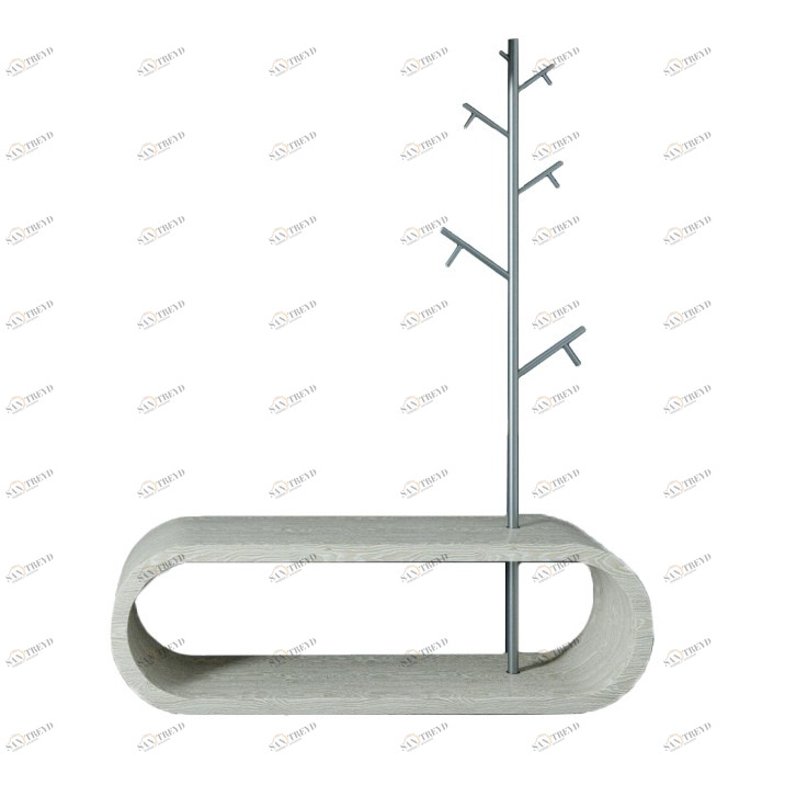 Банкетка Bellona серая с вешалкой ODINGENIY ДИЗАЙНЕРСКИЕ, ЦИКЛ 178307 Беленый дуб;серый 