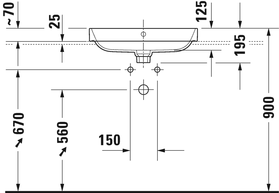 2360601360 Подвесная раковина настенная овальная Duravit Happy D.2 Plus - Вид №3