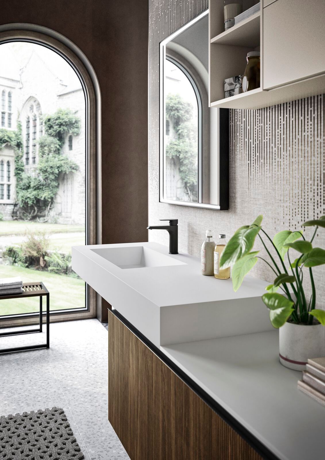 Подвесной шкаф для умывальника с настенным креплением Gruppo Geromin Elite ARCH-00080808 - Вид №1