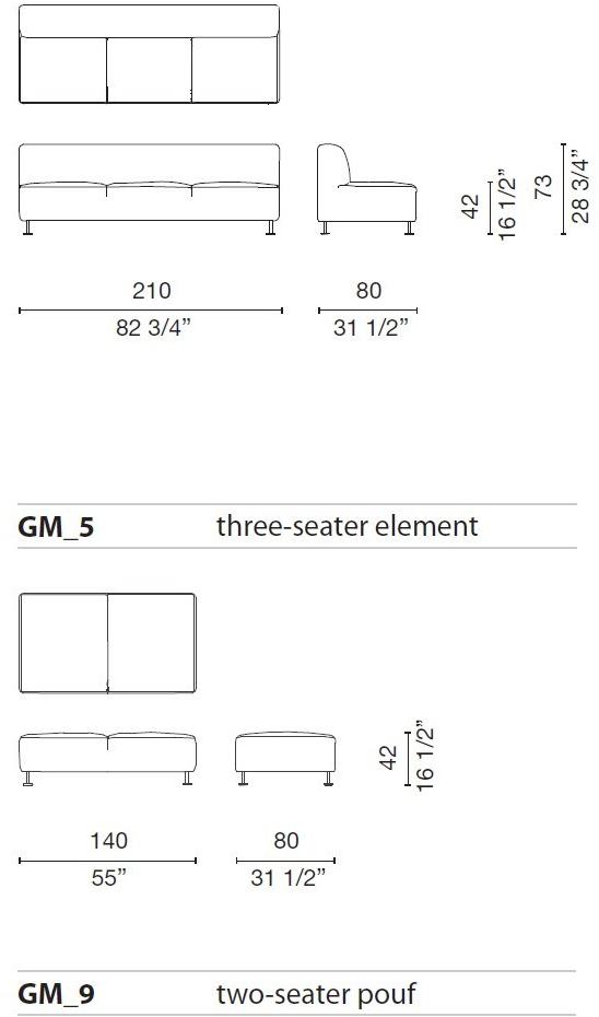 Cappellini 2-х местный диван Gambetta sun-id-1377997 - Вид №6