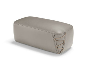 Кожаный прямоугольный пуф