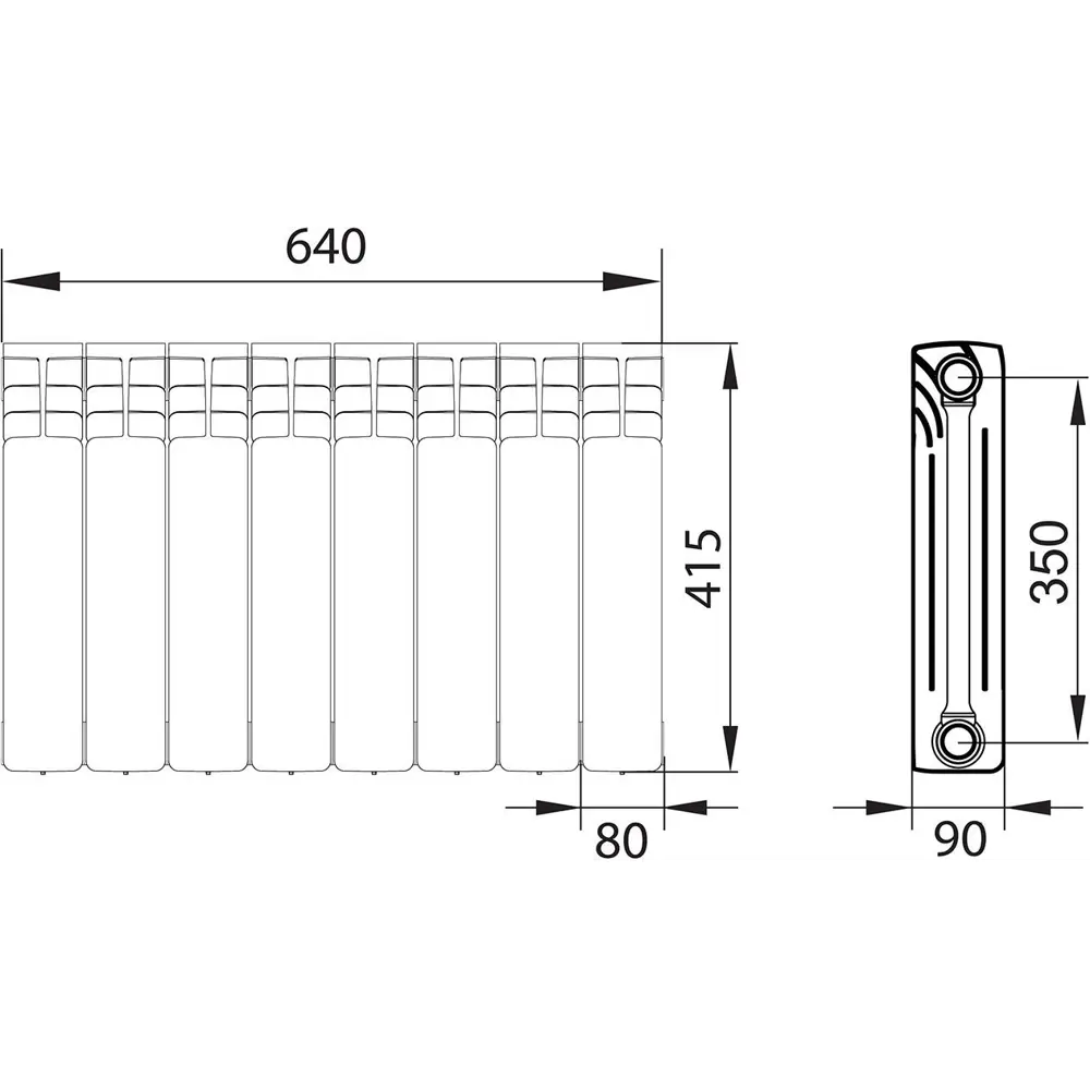 Биметаллический радиатор EQUATION 8 секций для эффективного отопления 18360768 STLM-0942415 - Вид №5