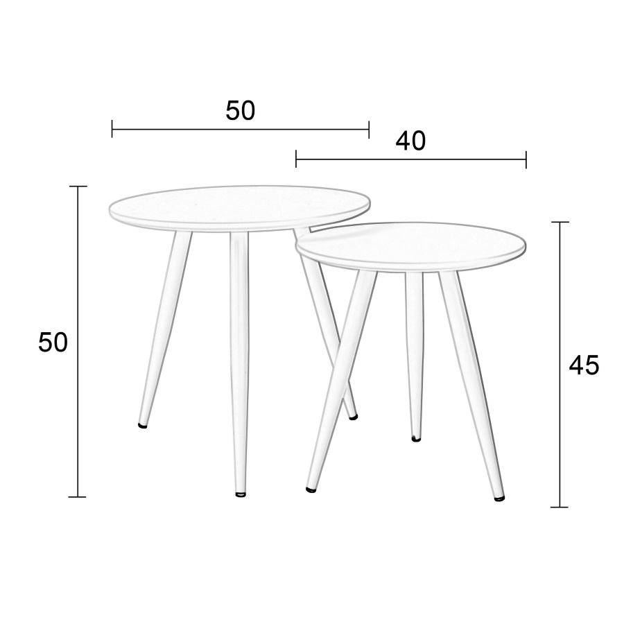 Набор столиков Daven белый, 2 шт White Label Living 2300071 - Вид №8