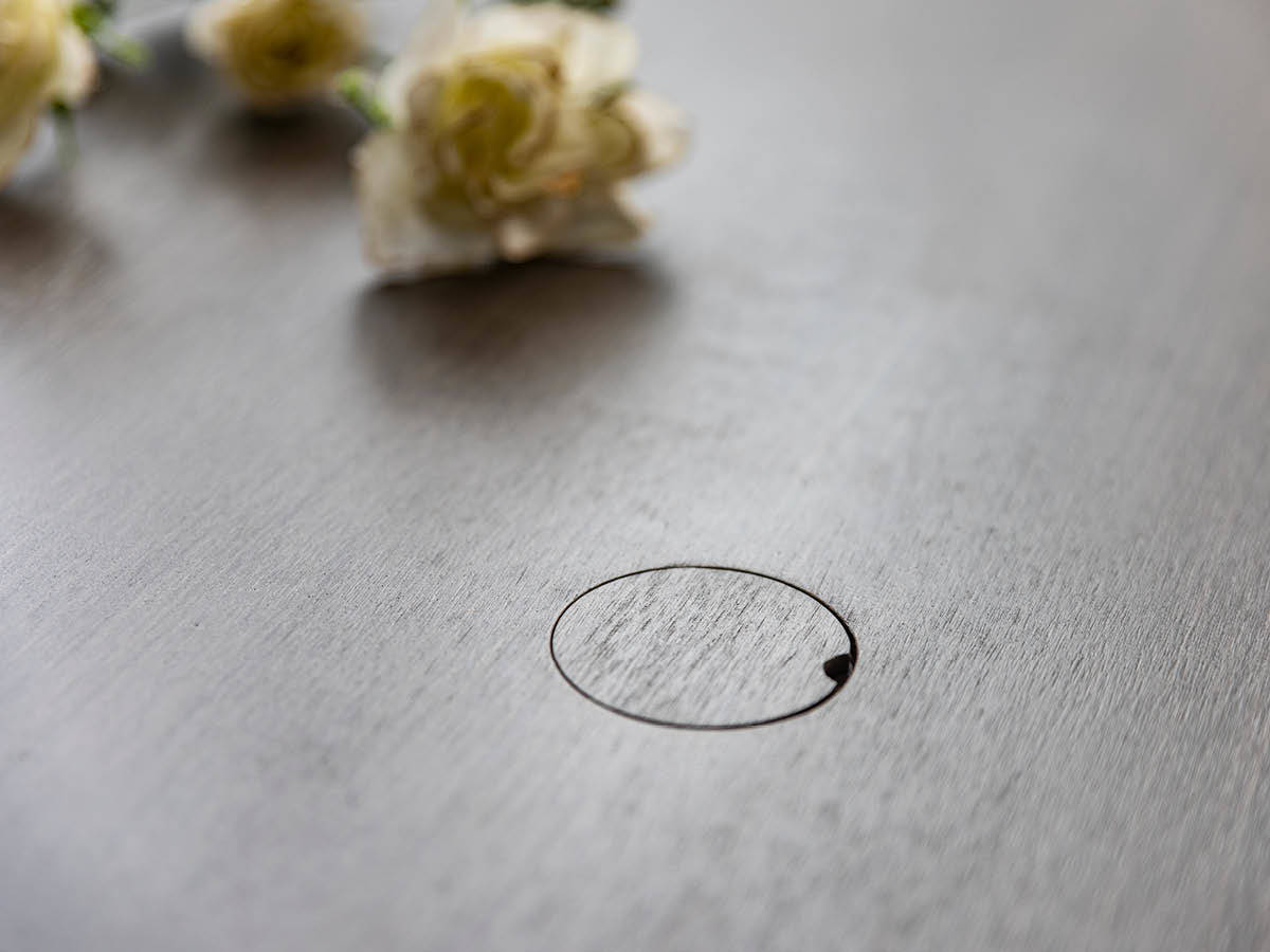 60.00.0353 Стол Кеннеди из нержавеющей стали / серый камень с отверстием для сетки 160 x 90 Mbm  - Вид №4