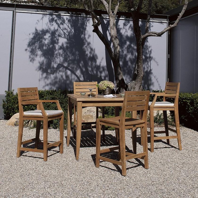 JANUS et Cie Высокий квадратный стол из тика Relais sun-id-1421810 - Вид №2