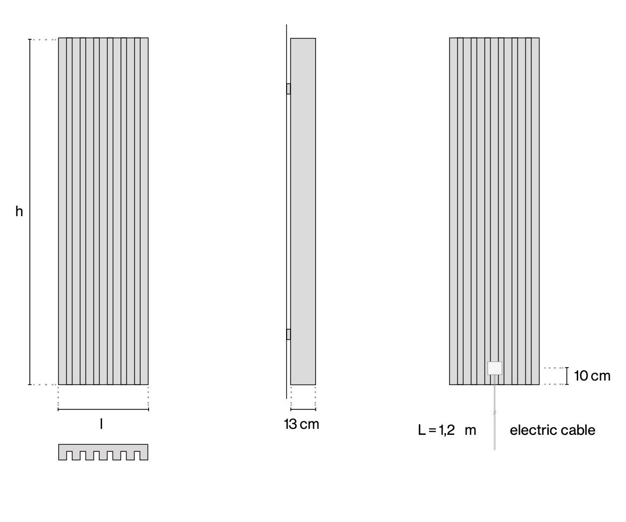 Стальной вертикальный электрический полотенцесушитель Tubes Элементы ARCH-00013221 - Вид №2