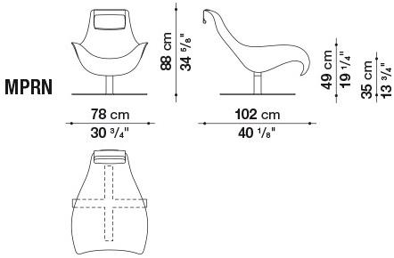 B&B Italia 4-спицевое кожаное кресло Mart sun-id-1407994 - Вид №3