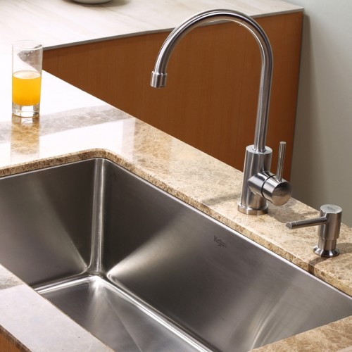 KHU100-30-KPF2160-SD20 Накладная раковина на столешницу  прямоугольная Krausru  - Вид №6