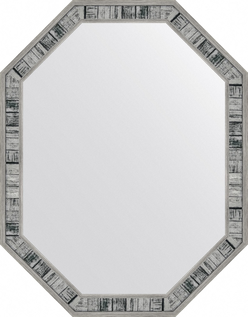 BY 7416 Зеркало в багетной раме - состаренное дерево 50 mm EVOFORM Octagon