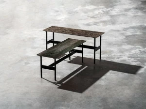 Devina Nais Прямоугольный журнальный столик из стекла под мрамор