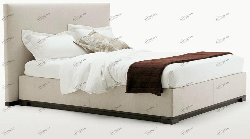 Maxalto Двуспальная кровать из ткани с мягким изголовьем Bauci sun-id-1489264