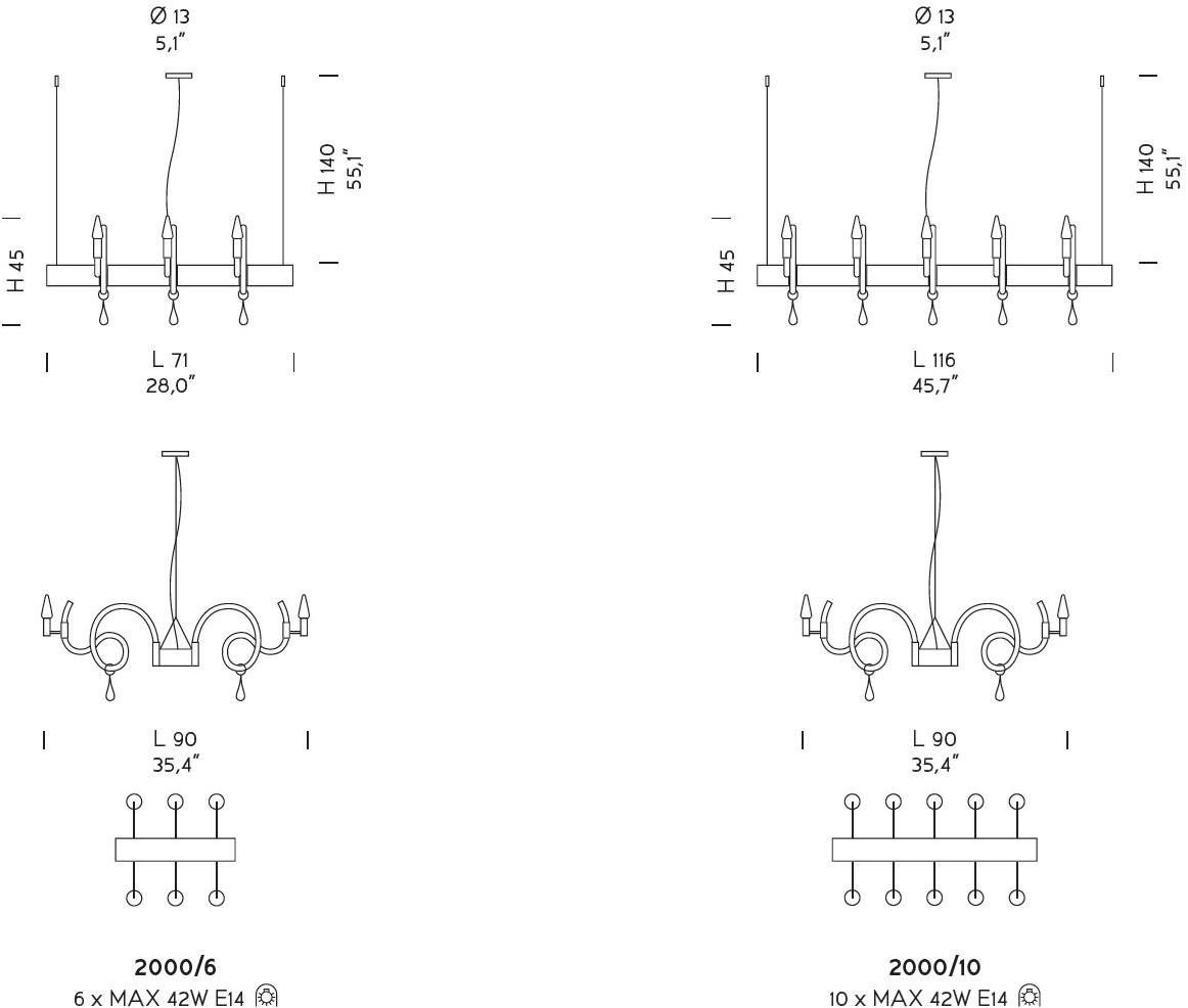 Sylcom Подвесной светильник из стекла с кристаллами Street 2000 - Вид №2