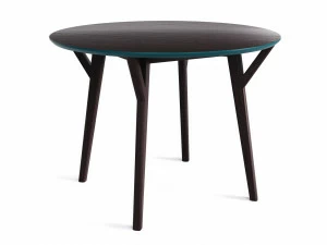 Обеденный стол круглый дуб венге, морская волна 102 см Circle THE IDEA  210014 Венге;черный