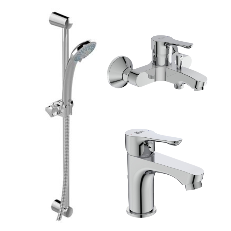 BD004AA Промо-набор 3 в 1 смесители и душевой гарнитур Ideal Standard ALPHA - Вид №1