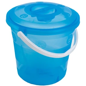 Ведро с крышкой круглое Бриг пластик 9 л цвет голубой