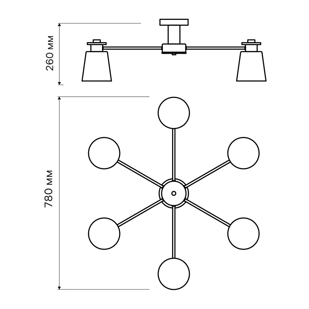Люстра подвесная Ritter Volante 52443 4 6 ламп Е27 цвет белый/дерево STLM-2103739 - Вид №9