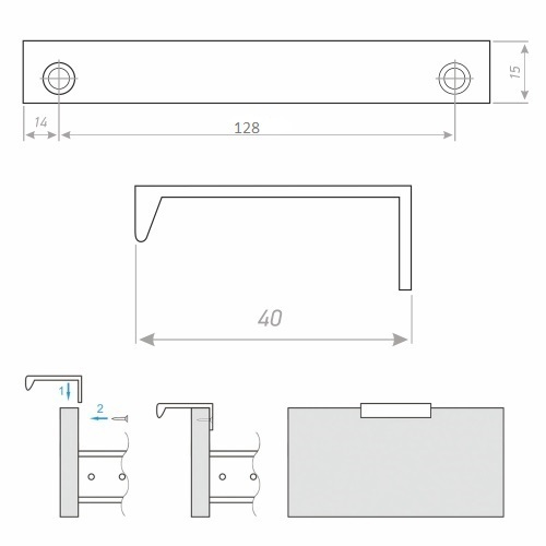 84534617 Ручка-профиль CA1 156 мм алюминий, цвет белый STLM-0051536 JET  - Вид №4