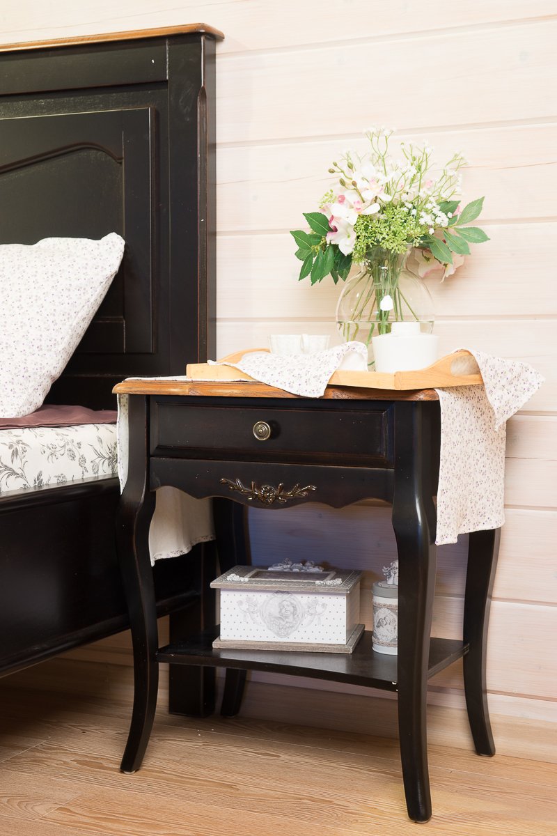 Тумба прикроватная черная с ящиком Mobilier de Maison ДОМАШНЯЯ ОБСТАНОВКА MOBILIER DE MAISON 017247 Черный Santreyd  - Вид №2