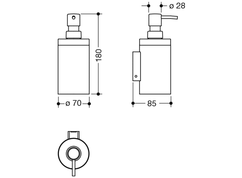 900.06.00060 Дозатор для мыла или дезинфицирующего средства с держателем HEWI System 900 - Вид №9