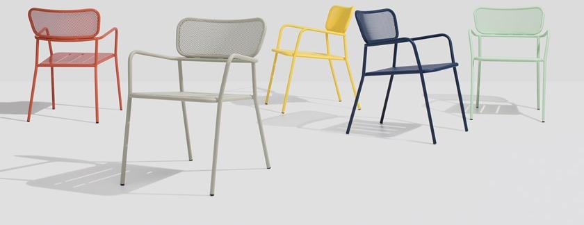 Garda Furniture Штабелируемый металлический садовый стул со встроенной подушкой Totem Gt01be - Вид №3