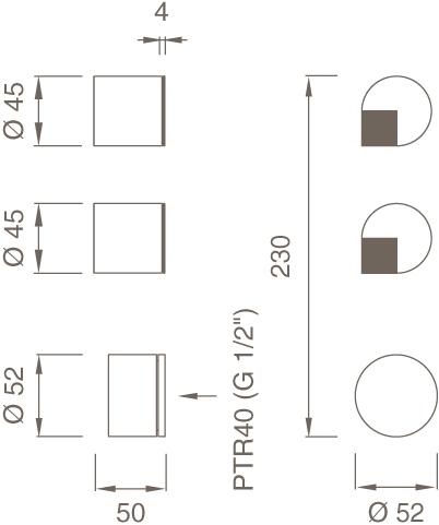 Ceadesign Термостатический смеситель и 2 крана открыть / закрыть Duet Det 51 - Вид №1