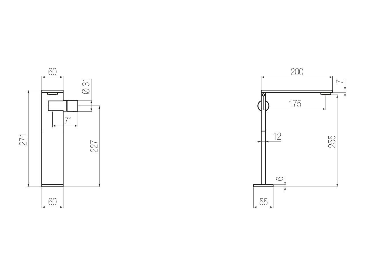 Однорычажный смеситель для раковины из нержавеющей стали без слива Radomonte AICO ARCH-00009431