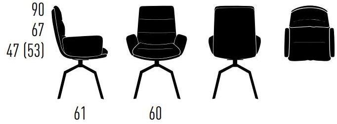 KFF Кресло вращающееся на козелке с подлокотниками Arva sun-id-1451848 - Вид №5