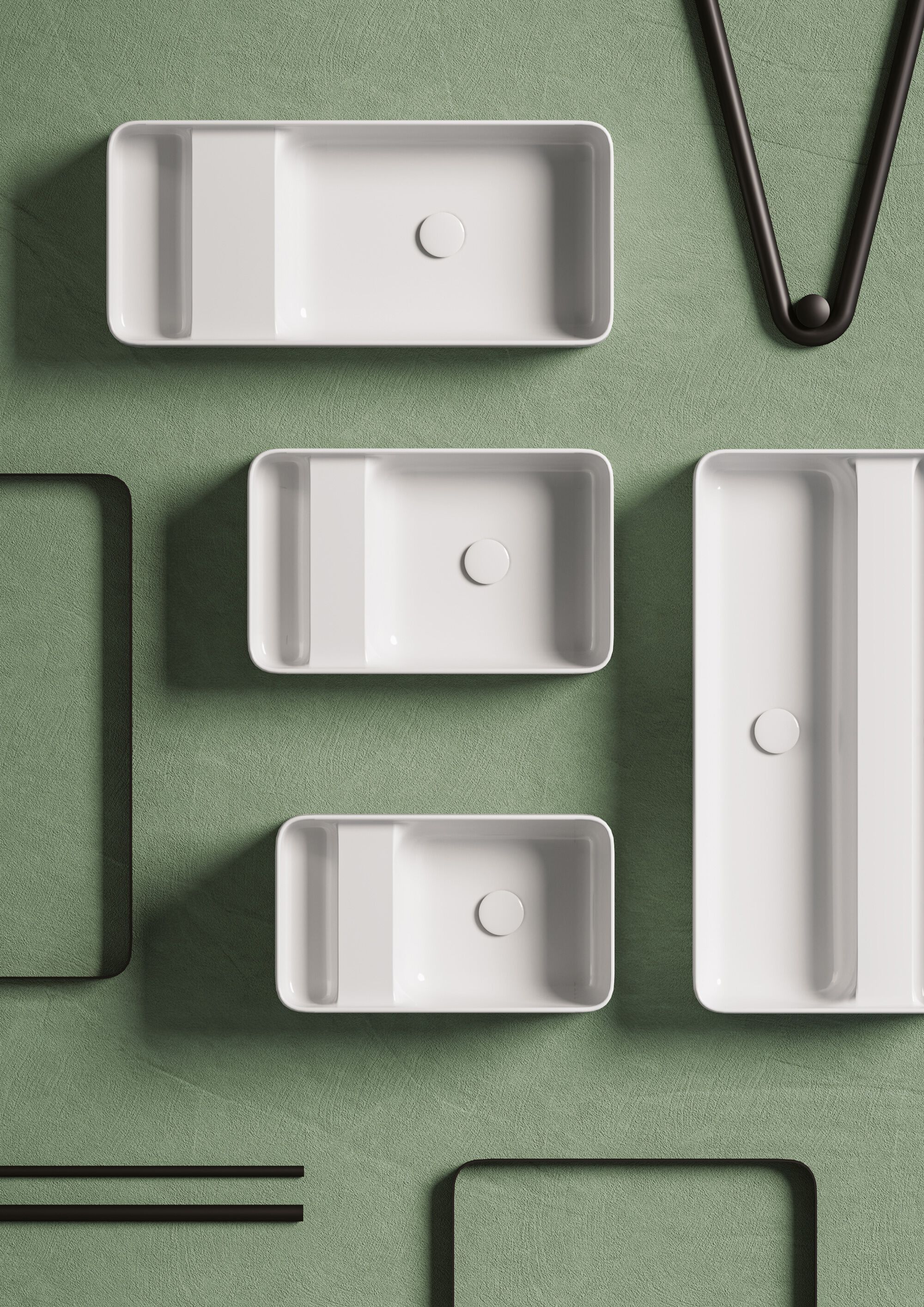 Керамическая столешница прямоугольная раковина ArtCeram Brooklyn ARCH-00087283 - Вид №2