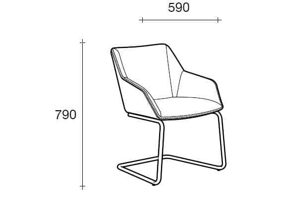 Кожаный консольный стул для залов ожидания Sesta шашки ARCH-00001178