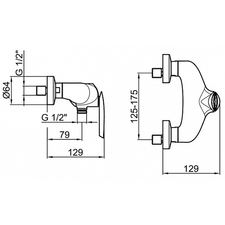 AI870102844 Смеситель для душа Webert Aria - Вид №1
