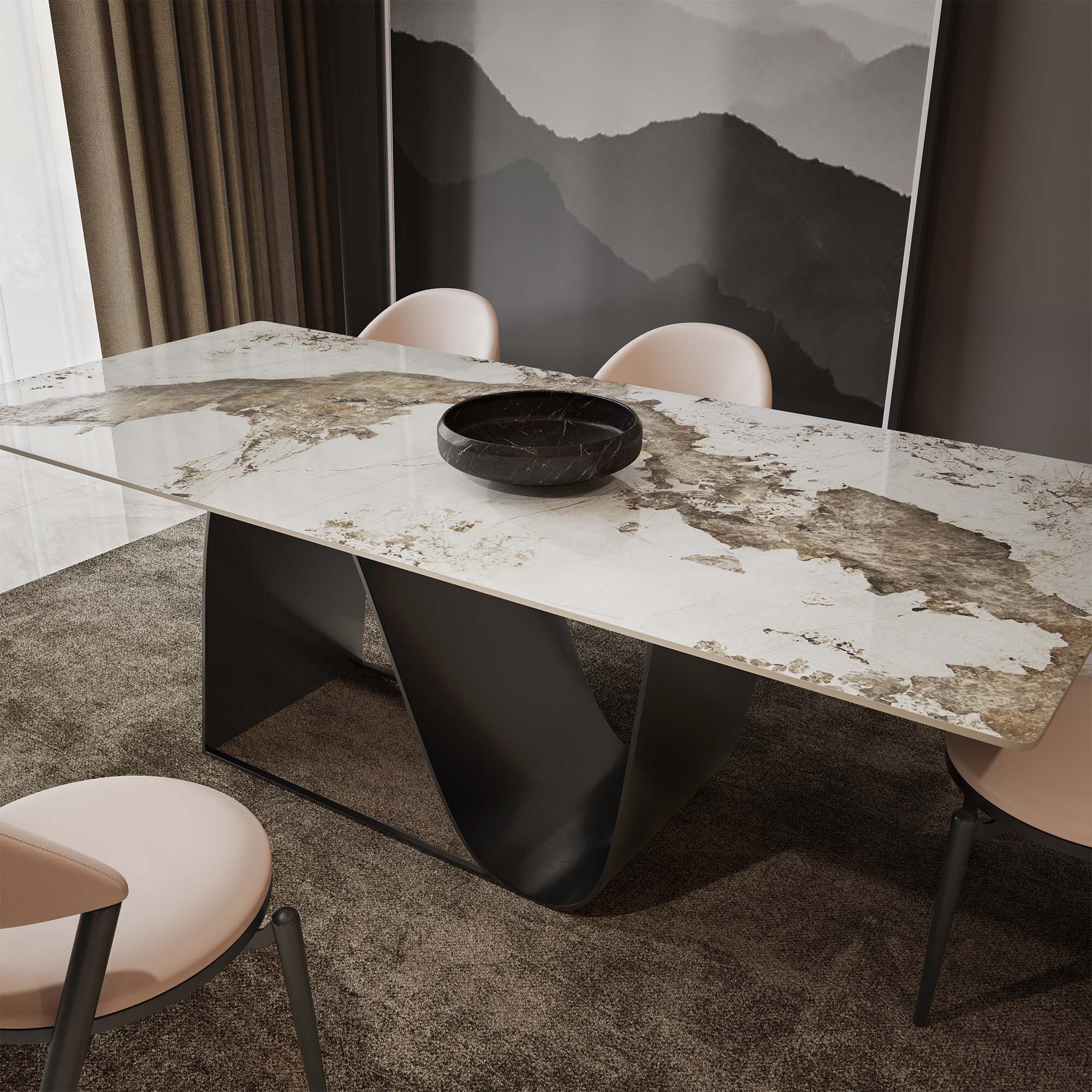 Прямоугольный стол из спеченного камня и стальное основание GIULIA GRILLO BORDEAUX ARCH-00104374 - Вид №4