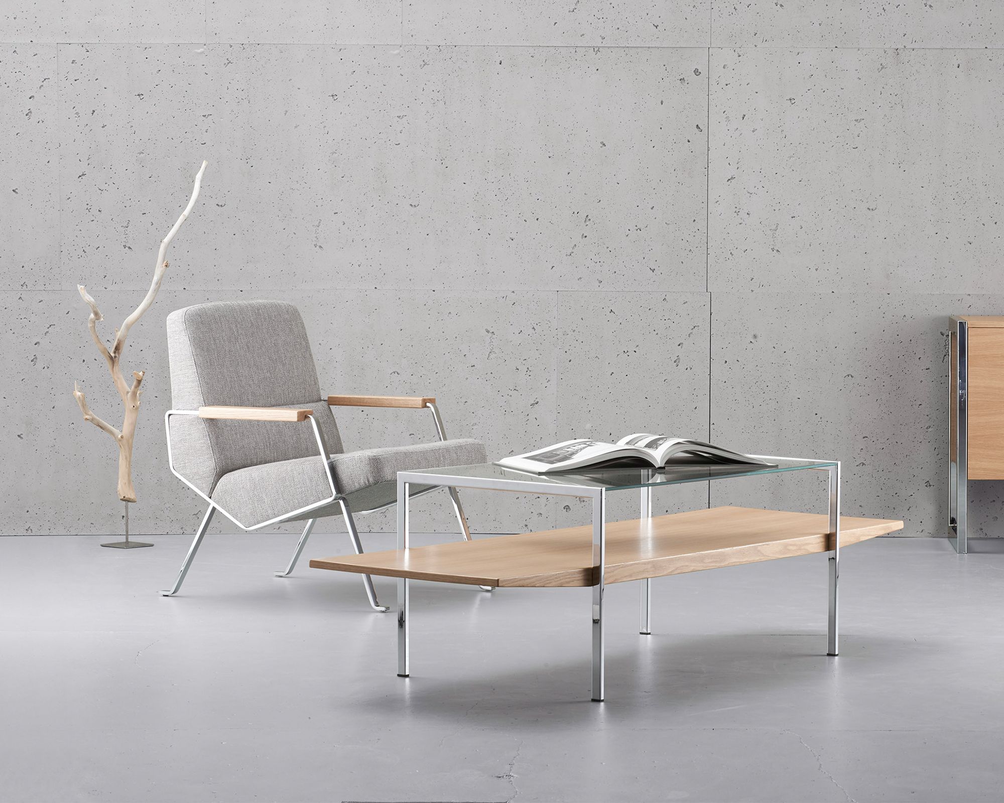 Прямоугольный журнальный столик из дерева и стекла SCHNEEWEISS interior KOLLEKTION.58 ARCH-00150546 - Вид №1