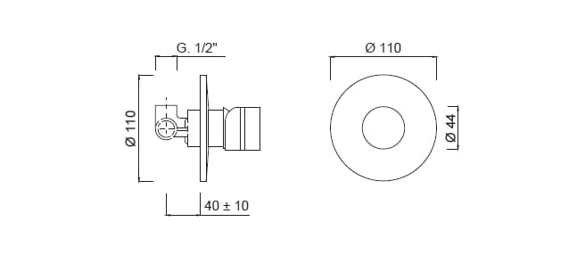 Однорычажный смеситель для душа Rubinetteria Giulini MyRing ARCH-00055658 - Вид №2